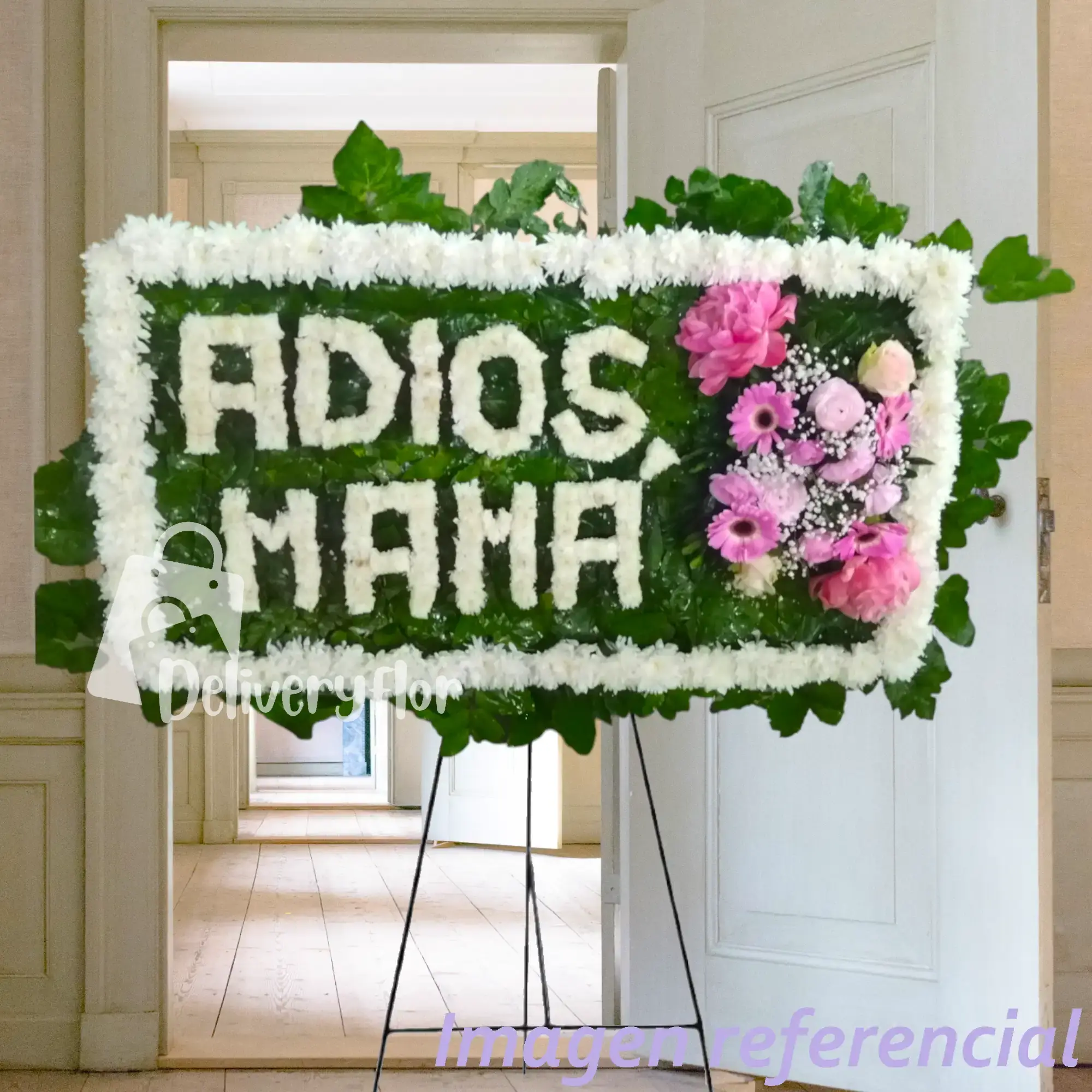 Corona de letras ADIOS MAMÁ